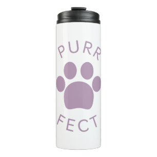 Cat Perfect Lila Purr Paw Print Thermosbecher