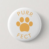 Cat Perfect Orange Purr Paw Print Button (Vorderseite)