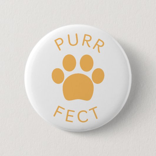 Cat Perfect Orange Purr Paw Print Button (Vorderseite)
