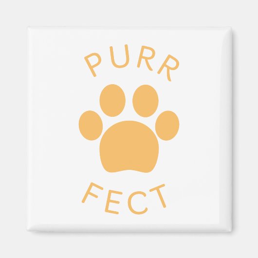 Cat Perfect Orange Purr Paw Print Magnet (Vorne)
