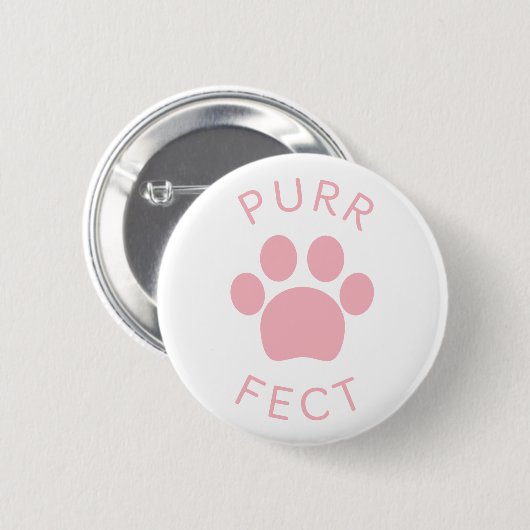 Cat Perfect Pink Purpur Print Button (Vorne & Hinten)