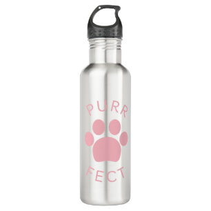 Cat Perfect Pink Purpur Print Edelstahlflasche