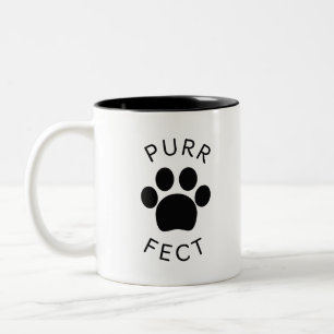 Cat Perfect Purr Paw Print Zweifarbige Tasse