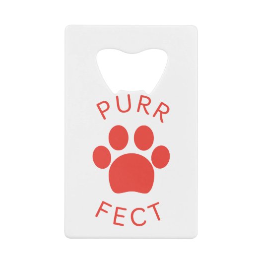 Cat Perfect Red Purr Paw Print Geldbeutel Flaschenöffner (Vorderseite)