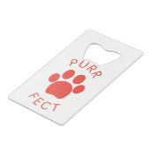 Cat Perfect Red Purr Paw Print Geldbeutel Flaschenöffner (Rückseite Schrägansicht)
