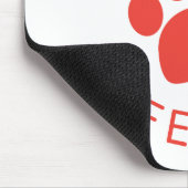 Cat Perfect Red Purr Paw Print Mousepad (Ecke)