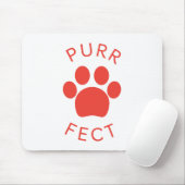 Cat Perfect Red Purr Paw Print Mousepad (Mit Mouse)
