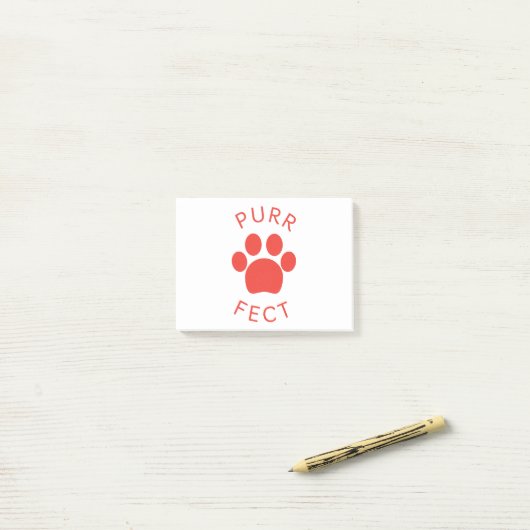 Cat Perfect Red Purr Paw Print Post-it Klebezettel (Auf Schreibtisch)