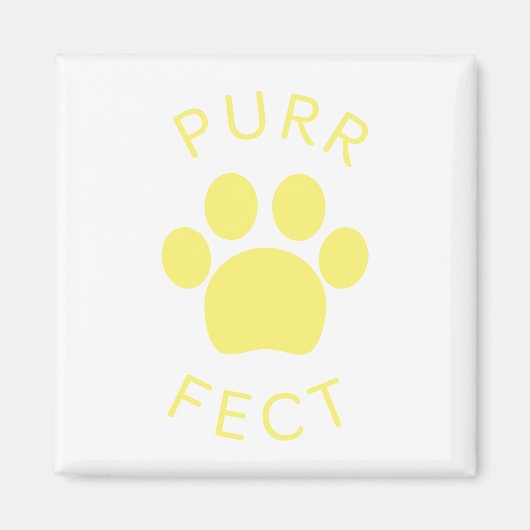 Cat Perfect Yellow Purple Paw Print Magnet (Vorne)
