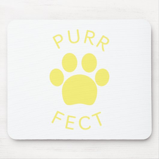 Cat Perfect Yellow Purple Paw Print Mousepad (Vorne)