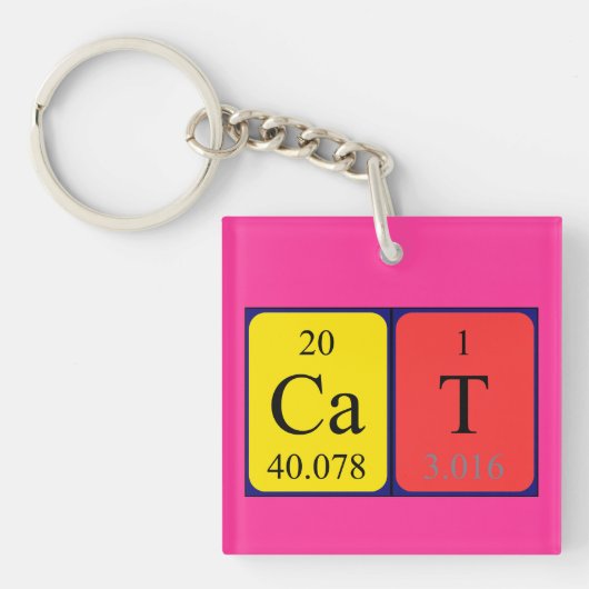 Cat Periodenname Schlüsselring (Vorderseite)