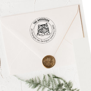 Cat Persian Family Rücksendeadresse Gummistempel