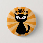 CAT PERSON Cat Lover Cartoon Chat rund Button (Vorderseite)