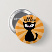 CAT PERSON Cat Lover Cartoon Chat rund Button (Vorne & Hinten)