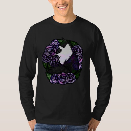 Cat Person Tuxedo Cats Roses T-Shirt (Vorderseite)