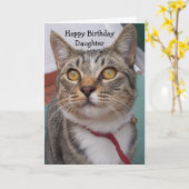 Cat Personalisiert Daughter Geburtstag Karte (Gelbe Blume)