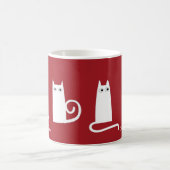 Cat Personalisiert Red White Kaffeetasse (Mittel)