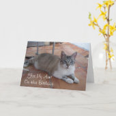 Cat Personalisiert Tante Geburtstag Karte (Gelbe Blume)