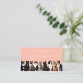 Cat Pet Care Service Pet Sitzen Modernes Erziehen Visitenkarte (Stehend Vorderseite)