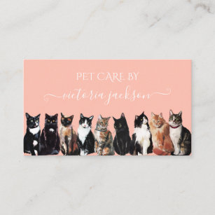 Cat Pet Care Service Pet Sitzen Modernes Erziehen Visitenkarte