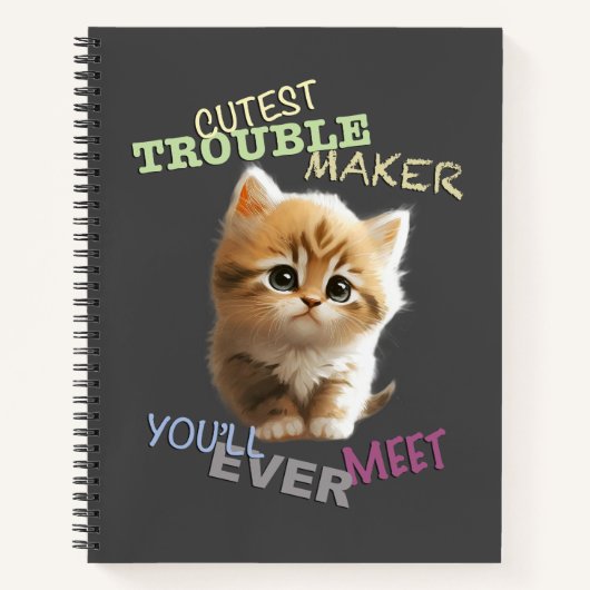 Cat Pet Cuttest Trouble Niedlich Adortable Funny F Notizblock (Vorderseite)