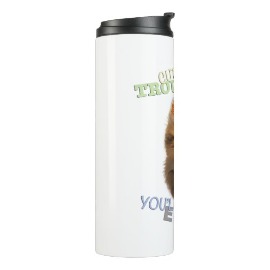 Cat Pet Cuttest Trouble Niedlich Adortable Funny F Thermosbecher (Nach links gedreht)