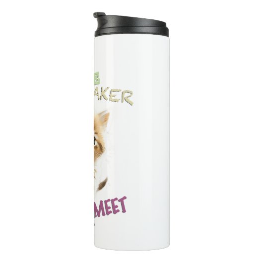 Cat Pet Cuttest Trouble Niedlich Adortable Funny F Thermosbecher (Nach rechts gedreht)