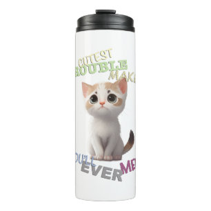 Cat Pet Cuttest Trouble Niedlich Adortable Funny F Thermosbecher