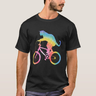 Cat Pet Cycling Silhouette Radfahrer Tier T-Shirt