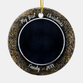 Cat Pet Erste Weihnachtszeit Foto Rahmen Keramik Ornament (Vorne)