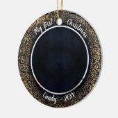 Cat Pet Erste Weihnachtszeit Foto Rahmen Keramik Ornament (Links)