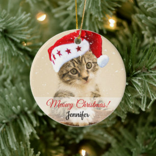 Cat Pet Foto Xmas Sake Personalisiert Weihnachten Keramik Ornament