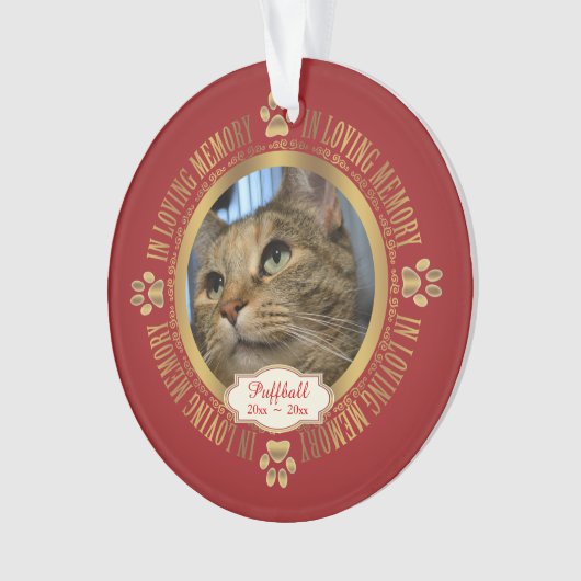 Cat Pet in Love Memory Memorial Keepake Ornament (Vorderseite)