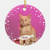 Cat Pet Keepake Weihnachten Einfaches Foto Keramik Ornament (Vorne)