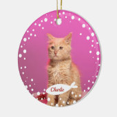 Cat Pet Keepake Weihnachten Einfaches Foto Keramik Ornament (Links)