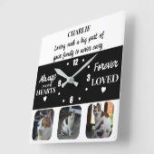 Cat pet Loss Keepake Memorial schwarz Quadratische Wanduhr (Winkel)