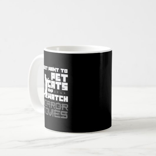 Cat Pet Lover Horror Movie Lover Gift53 Kaffeetasse (Vorderseite Links)