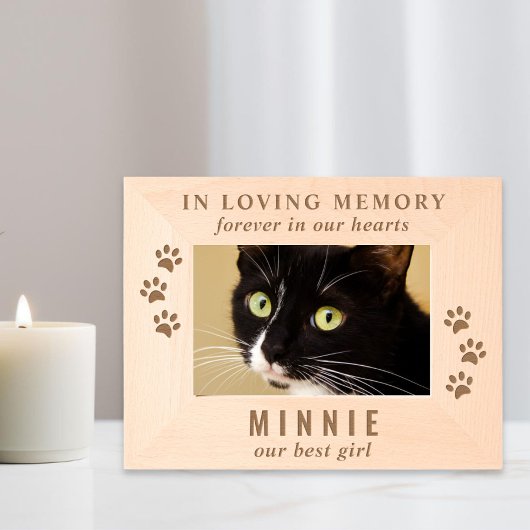 Cat Pet Memorial Geätzte Rahmen