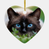 Cat Pet Memorial mit Name und Foto Keramik Ornament (Vorne)
