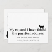 Cat Pet Neue Adresse Ich habe die moderne Ankündigungspostkarte (Vorne/Hinten)
