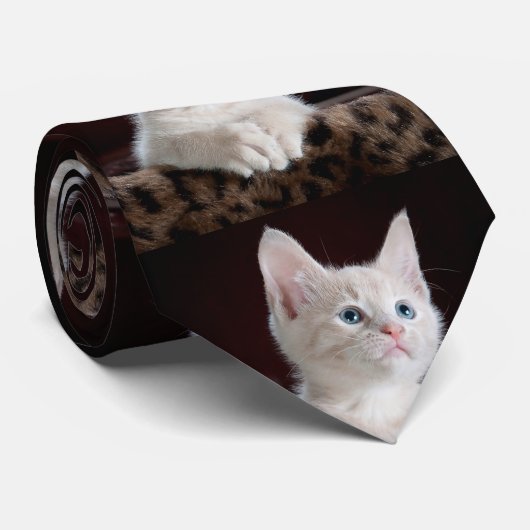 Cat Pet Personalisiertes Foto Krawatte (Gerollt)