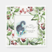 Cat Pet Portrait Christmas Cocktail Napkins Serviette (Vorderseite)