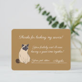 Cat/Pet Sitter Dankeskarte (Stehend Vorderseite)