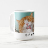 Cat Pet Snowflakes Holiday Foto Kaffeetasse (Vorderseite Links)