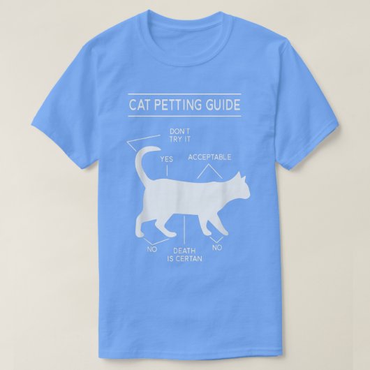 Cat Petting Guide Tee Shirt Funny Novelty Graphic (Design vorne)