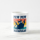 Cat Pew Pew Madafakas Crazy Cat Gun Kaffeetasse (Mittel)