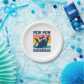 Cat Pew Pew Madafakas Crazy Cat Gun Pappteller (Party)