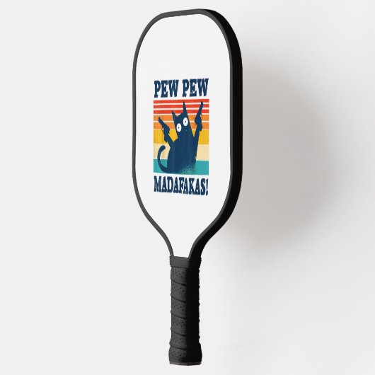 Cat Pew Pew Madafakas Crazy Cat Gun Pickleball Schläger (Links)