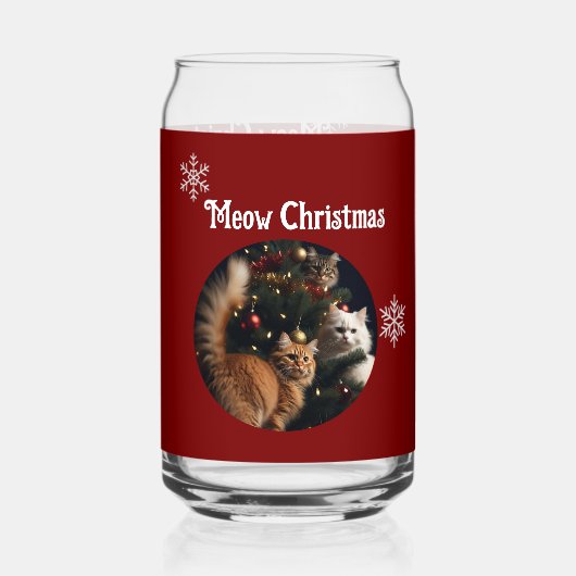 Cat Photo, Meow Christmas, customize  Dosenglas (Vorderseite)