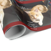 Cat Photo Text, Customize, Happy New Year 20XX,  Geschenkpapier (Rolleneckpunkt)
